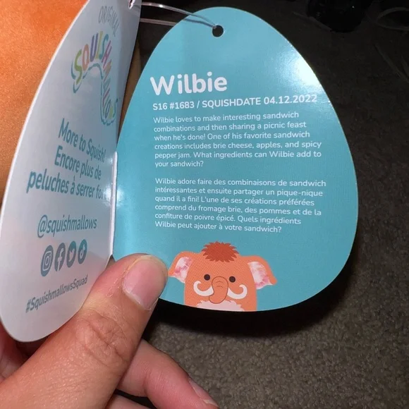 NWT 16” Wilbie the Wooly Mammoth Squishmallow - Picture 15 of 15